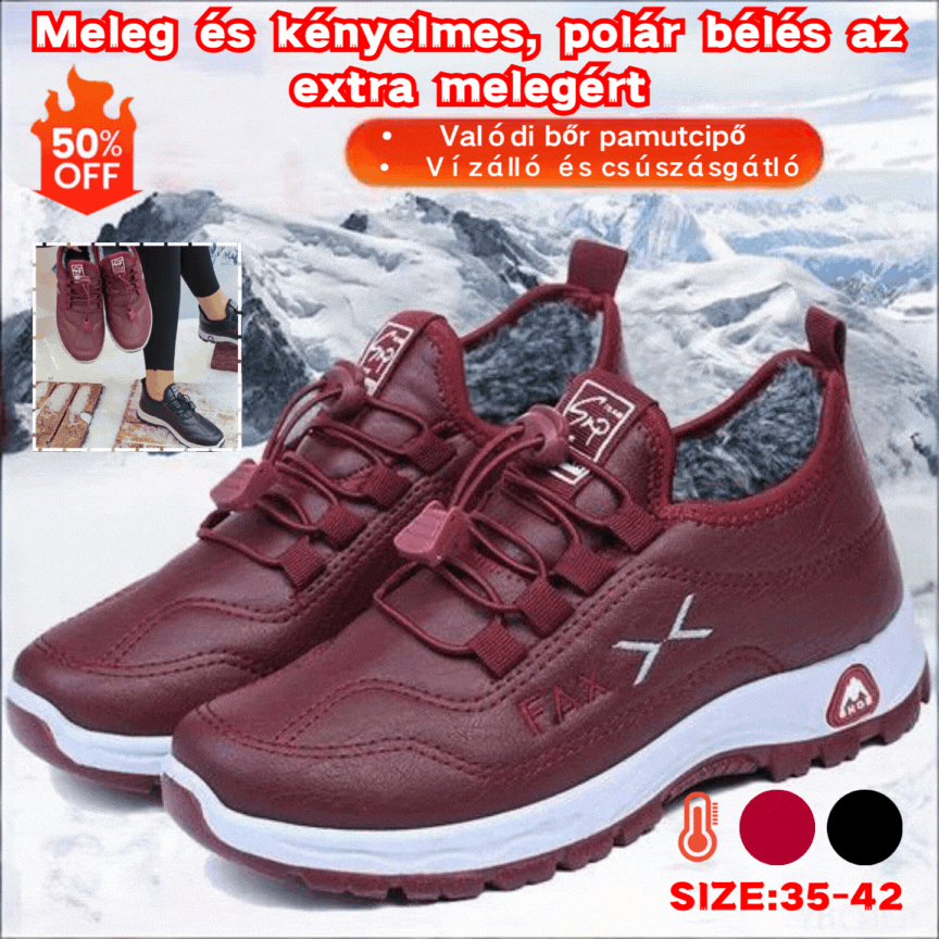 🔥💖【35-42】Рачно изработени женски зимски чизми од вистинска кожа - кадифеен стил, нелизгав ѓон, максимална топлина